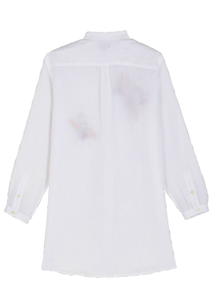 BLANC ROBE CHEMISE FRANCHE FEMME