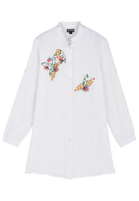 BLANC ROBE CHEMISE FRANCHE FEMME