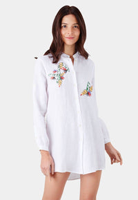 BLANC ROBE CHEMISE FRANCHE FEMME
