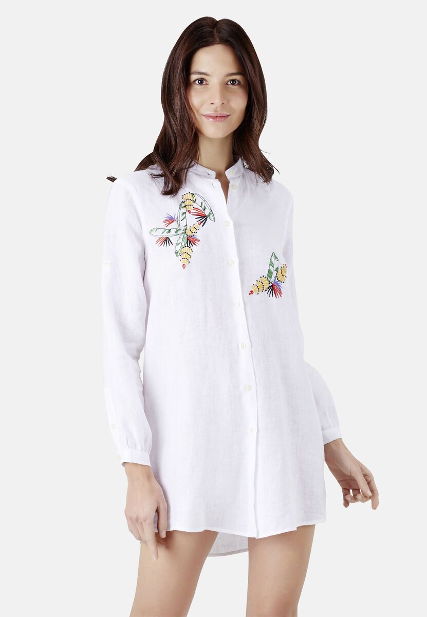 BLANC ROBE CHEMISE FRANCHE FEMME