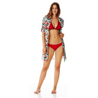 ROUGE LAQUE MAILLOT DE BAIN FRISE FEMME