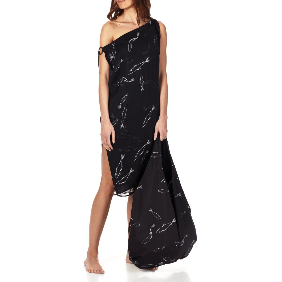 NOIR ROBE FUTURIST FEMME