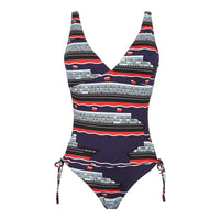 BLEU NUIT MAILLOT DE BAIN FLUETTE FEMME