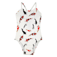 BLANC MAILLOT DE BAIN GAZETTE FEMME