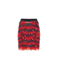 Jupe E.Franchi en tulle & sequins - Rouge