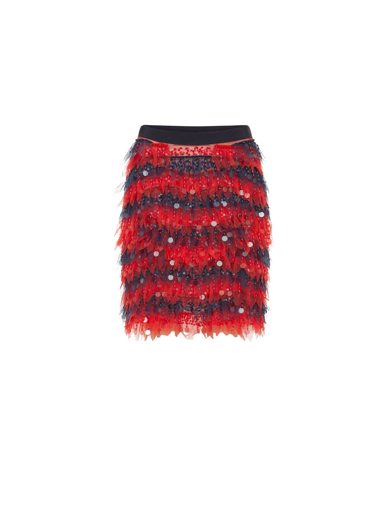 Jupe E.Franchi en tulle & sequins - Rouge