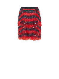 Jupe E.Franchi en tulle & sequins - Rouge