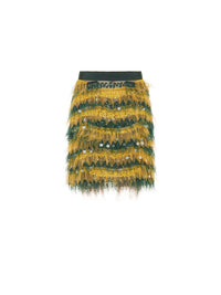 Jupe E.Franchi en tulle & sequins - Jaune