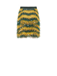 Jupe E.Franchi en tulle & sequins - Jaune