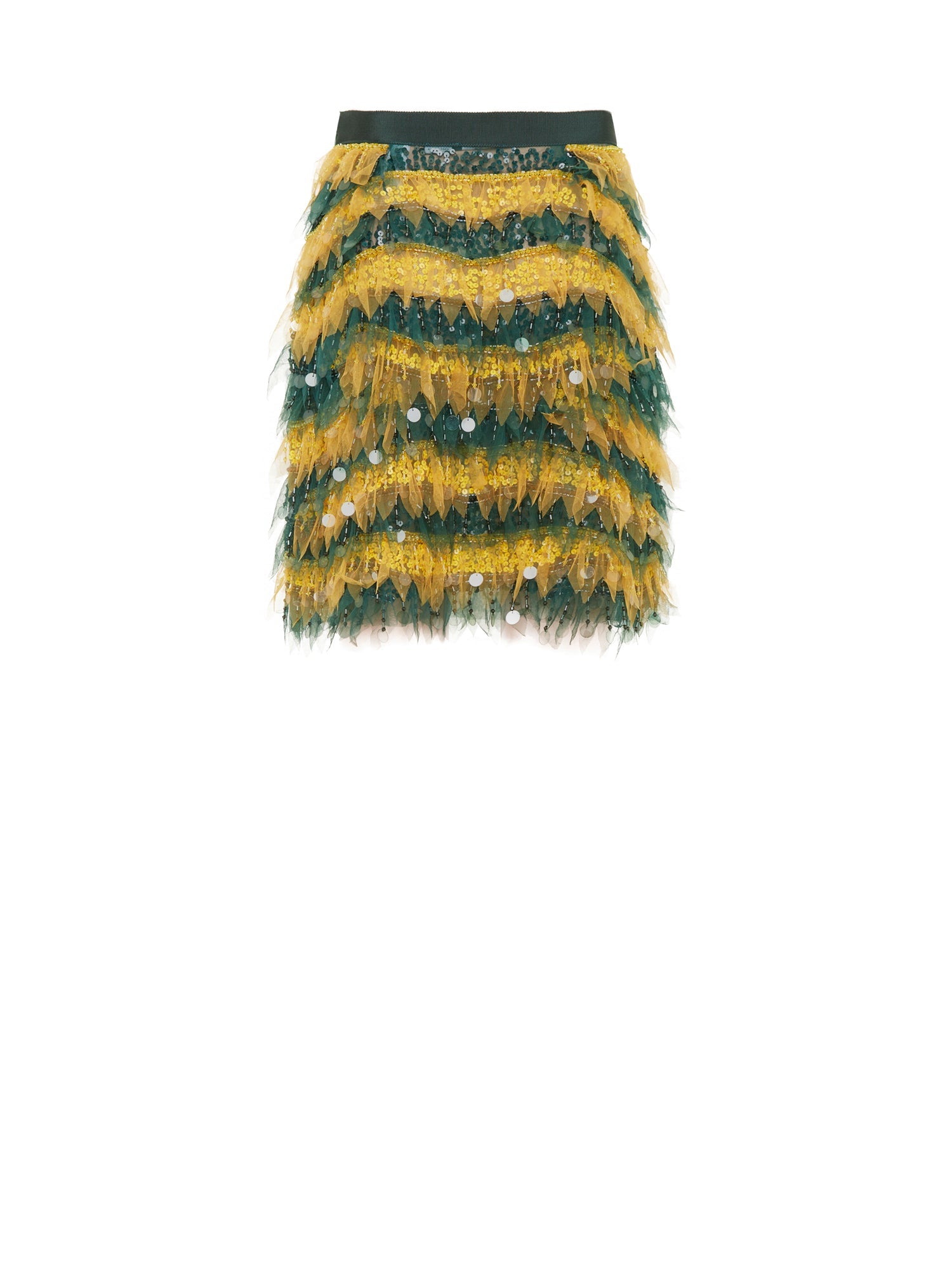 Jupe E.Franchi en tulle & sequins - Jaune