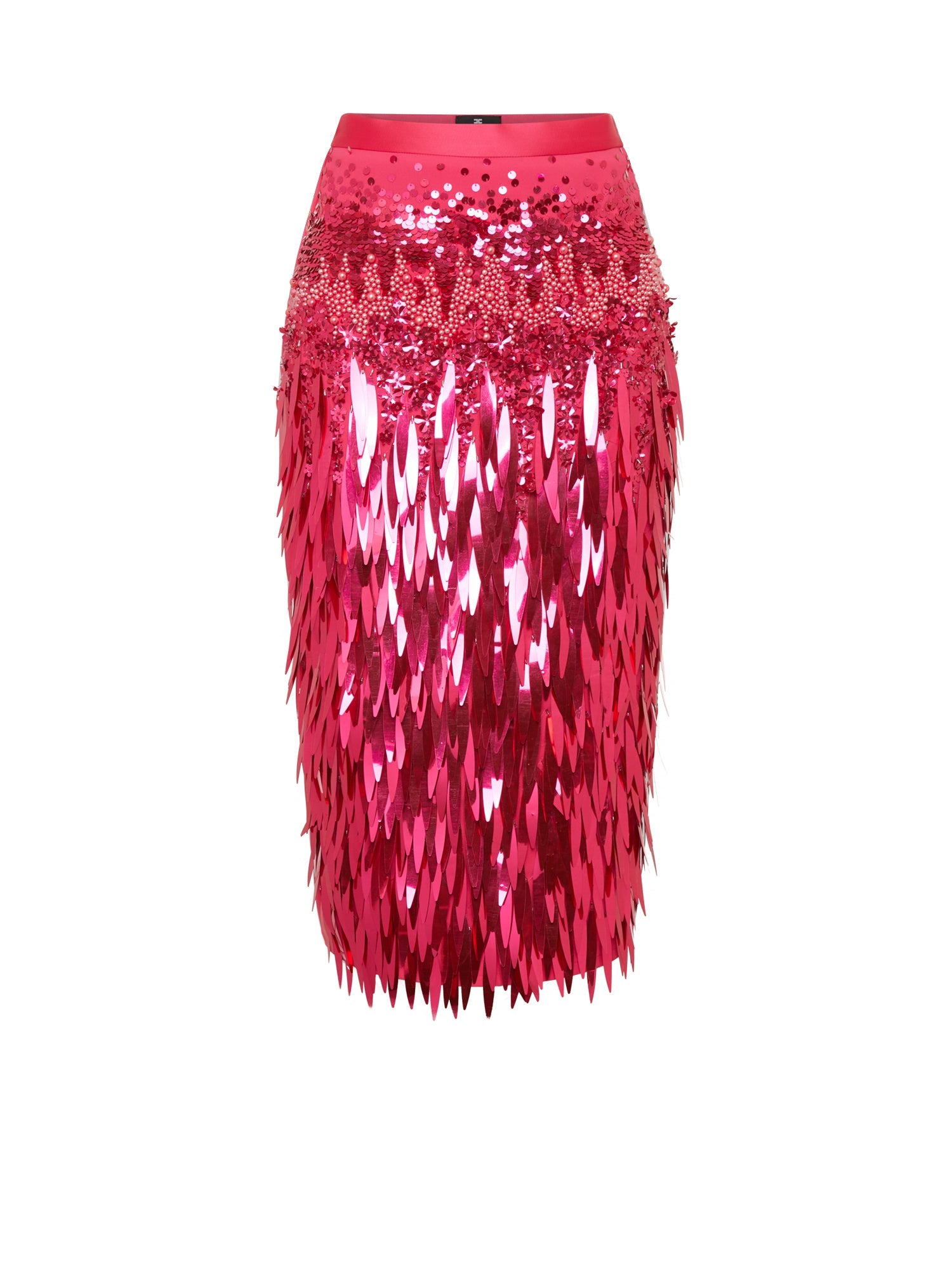 Jupe tube E.Franchi à sequins - Rose