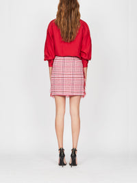 Jupe courte E.Franchi en tulle & tweed - Jaune