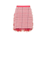 Jupe courte E.Franchi en tulle & tweed - Rose