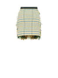 Jupe courte E.Franchi en tulle & tweed - Jaune