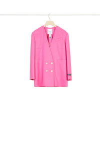 Veste croisée sans revers - Framboise