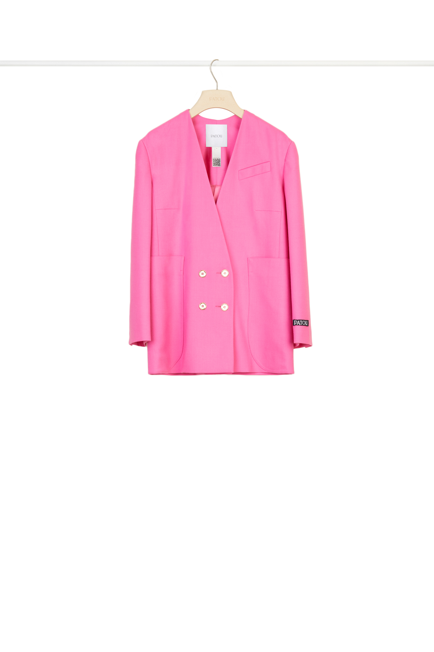 Veste croisée sans revers - Framboise