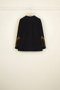 Saharienne en coton brodé - Noir