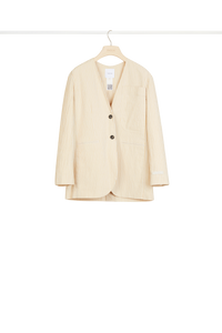 Veste sans col en seersucker - Miel