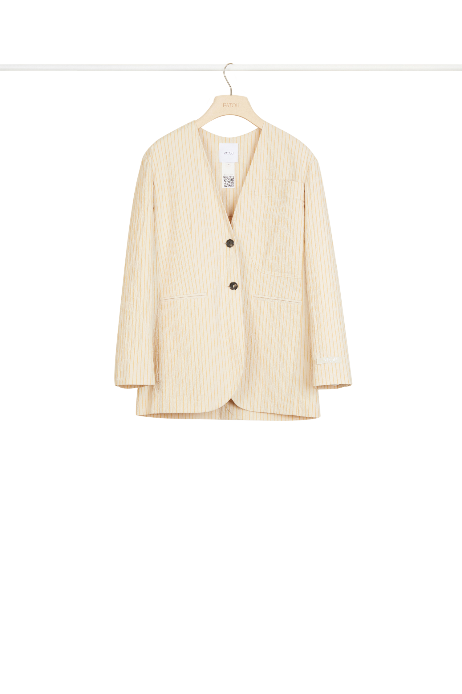 Veste sans col en seersucker - Miel