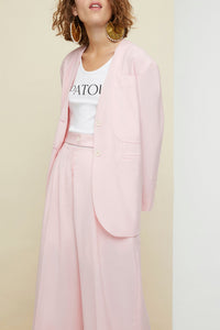 Veste sans col en laine d'été - Pivoine