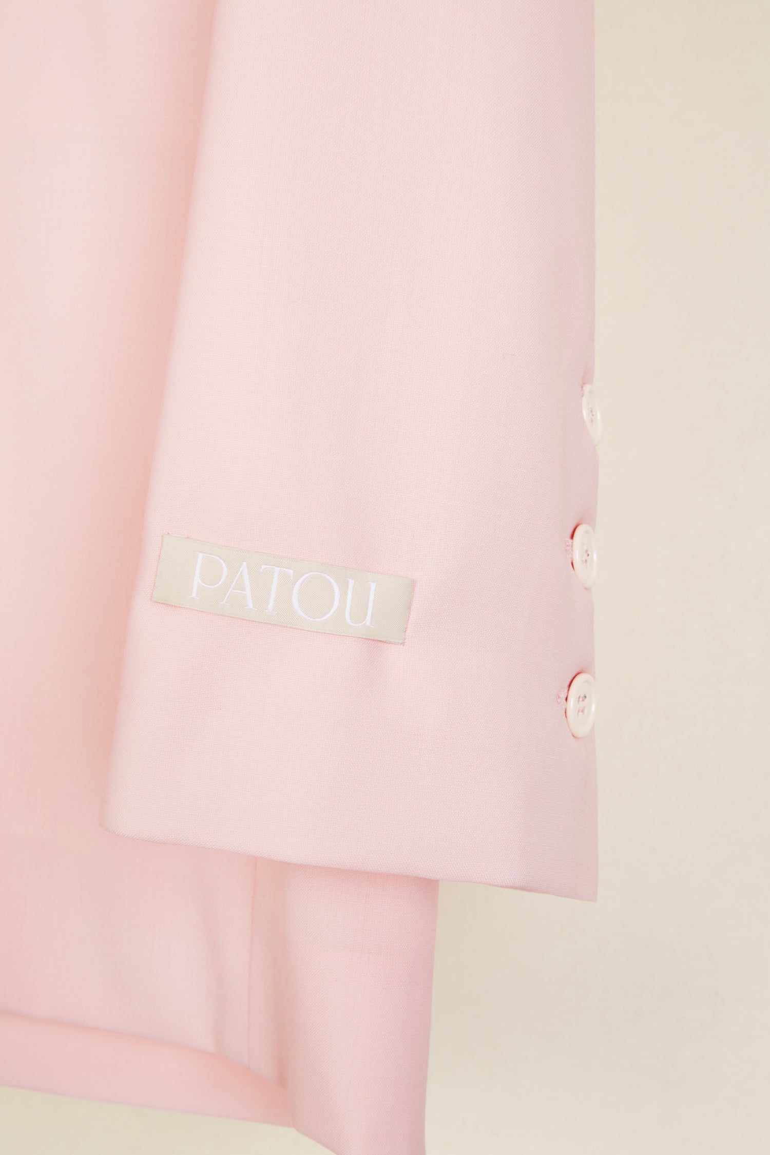 Veste sans col en laine d'été - Pivoine