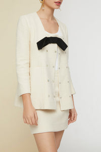 Veste en tweed à noeud - Sable