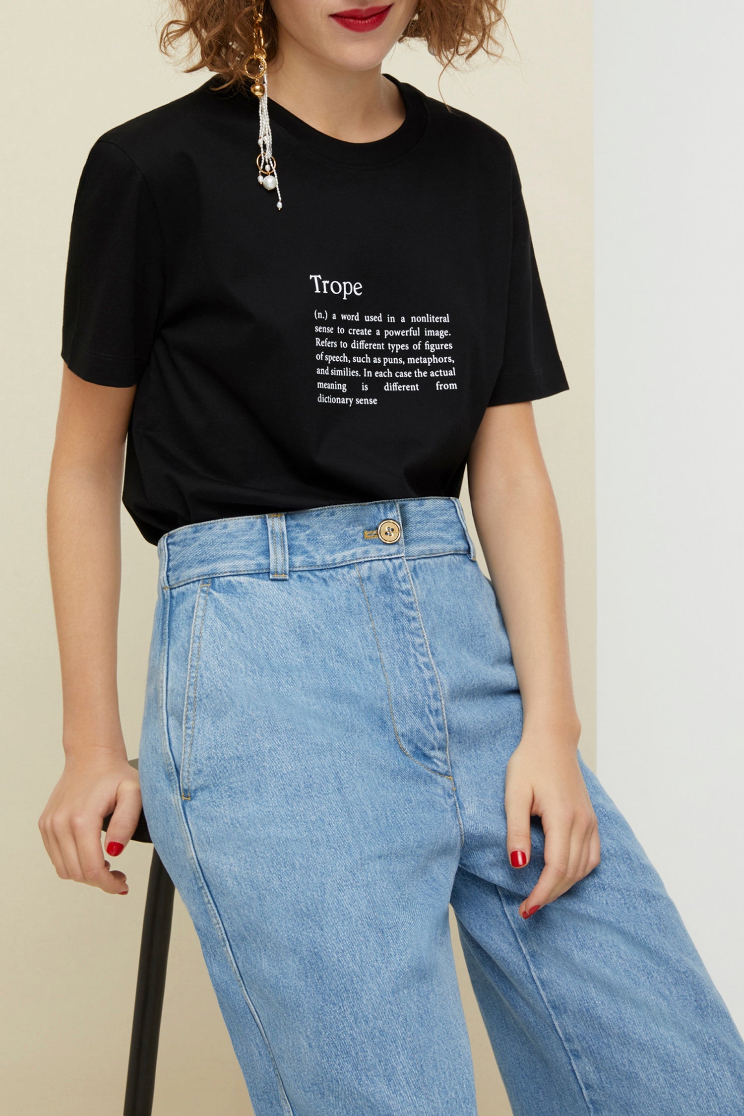 T-shirt Trope en coton bio
 - Noir Trope
