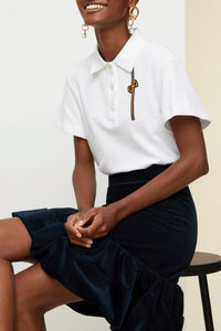 Polo à logo en coton - Blanc