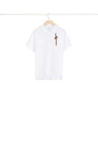 Polo à logo en coton - Blanc