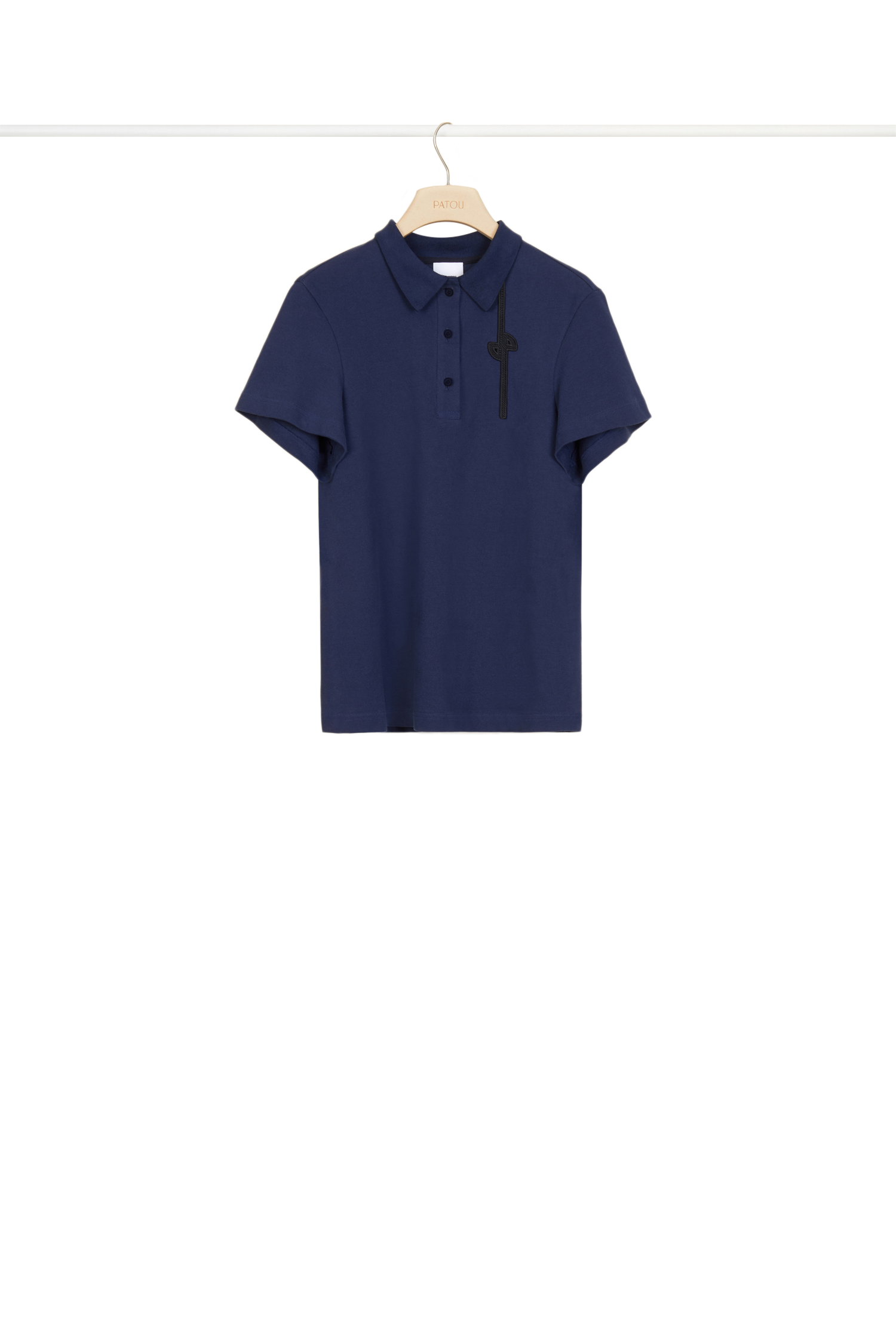 Polo à logo en coton - Bleu Marine