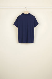 Polo à logo en coton - Bleu Marine