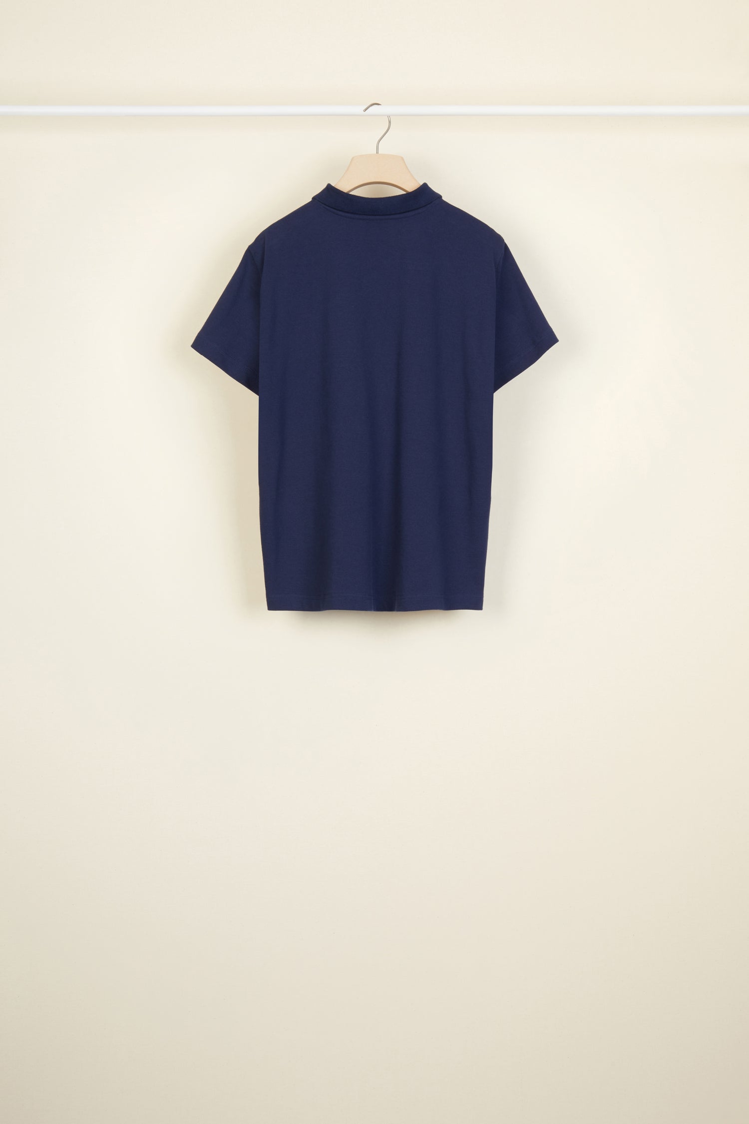 Polo à logo en coton - Bleu Marine