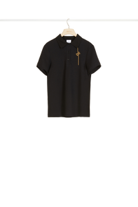 Polo à logo en coton - Noir