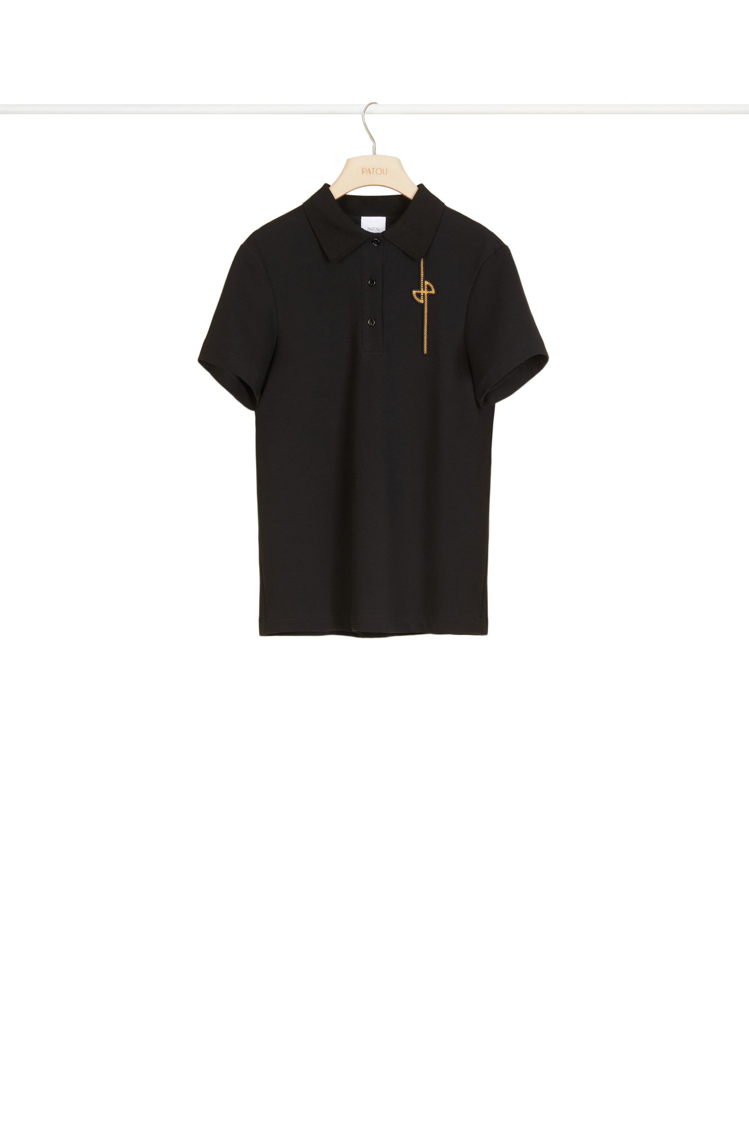 Polo à logo en coton - Noir