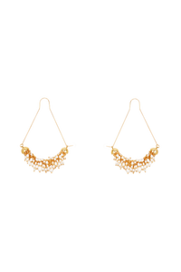 Boucles d'oreilles en laiton doré et perles - Or