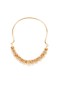 Collier en laiton doré et perles - Or