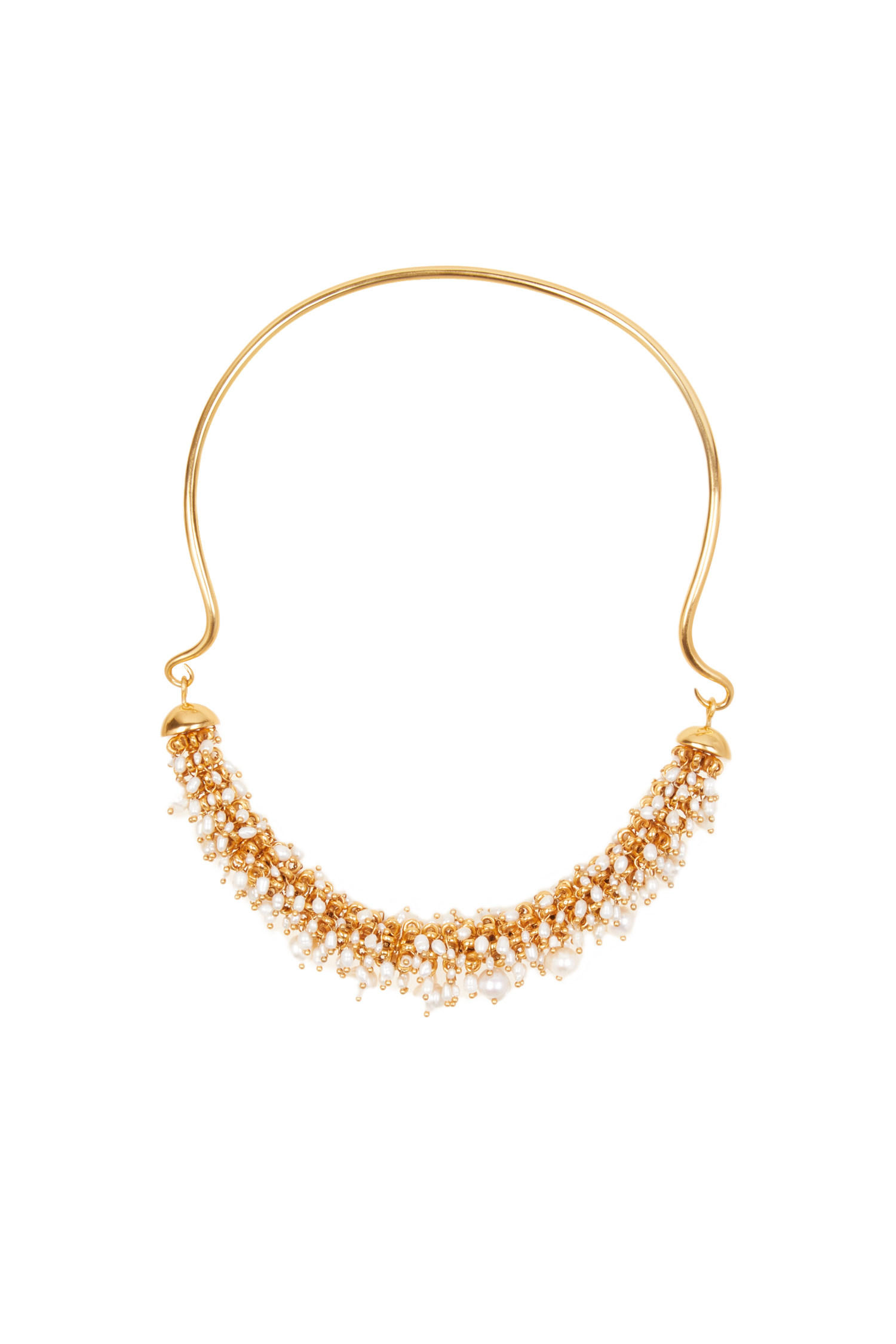 Collier en laiton doré et perles - Or