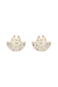 Boucles d’oreilles demi-lune en laiton et pierres - Or et Argent