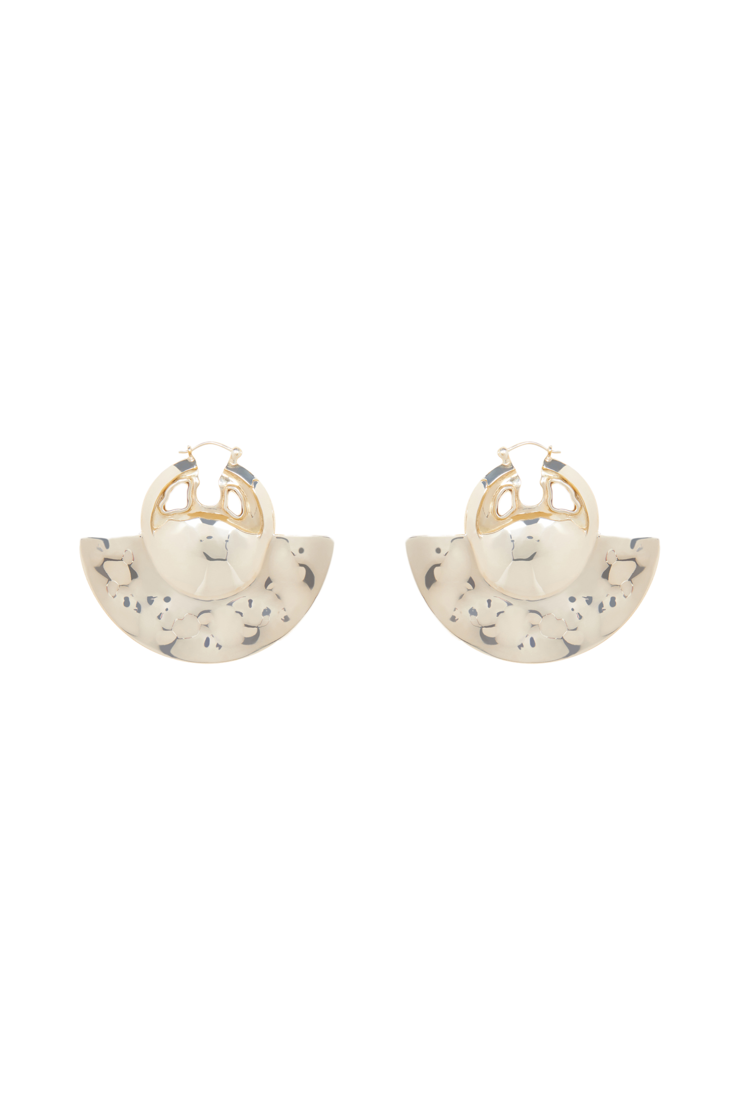 Boucles d’oreilles demi-lune en laiton et pierres - Or et Argent