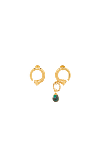 Boucles d’oreilles asymétriques en laiton et pierres - Or et Pierres