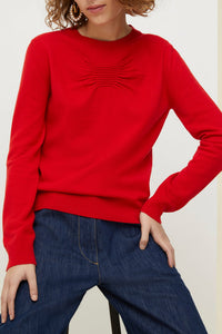 Pull fin en laine et cachemire
 - Rouge