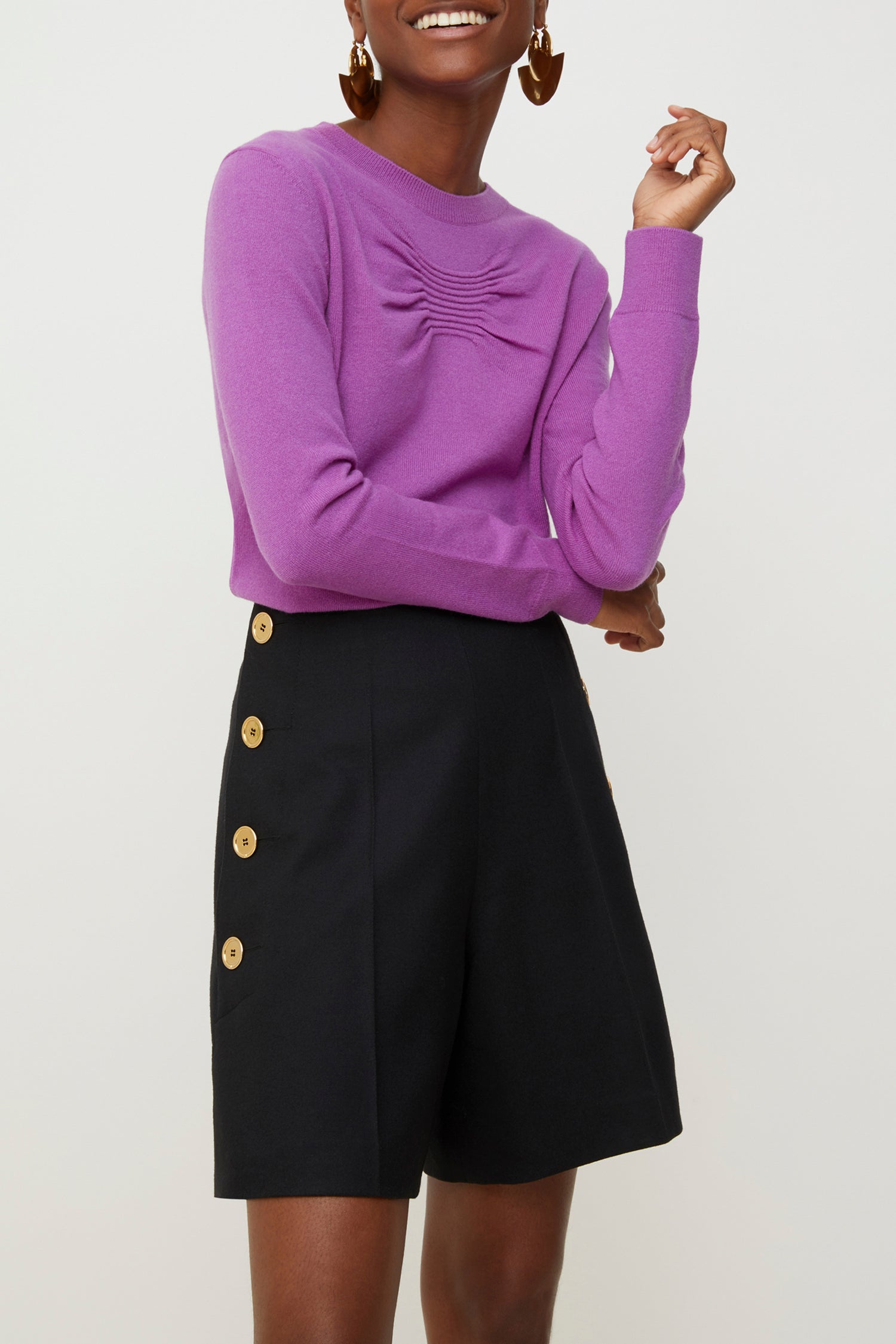 Pull fin en laine et cachemire
 - Mûre