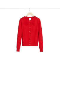 Cardigan fin en laine et cachemire
 - Rouge
