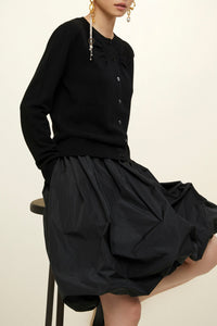 Cardigan fin en laine et cachemire - Noir