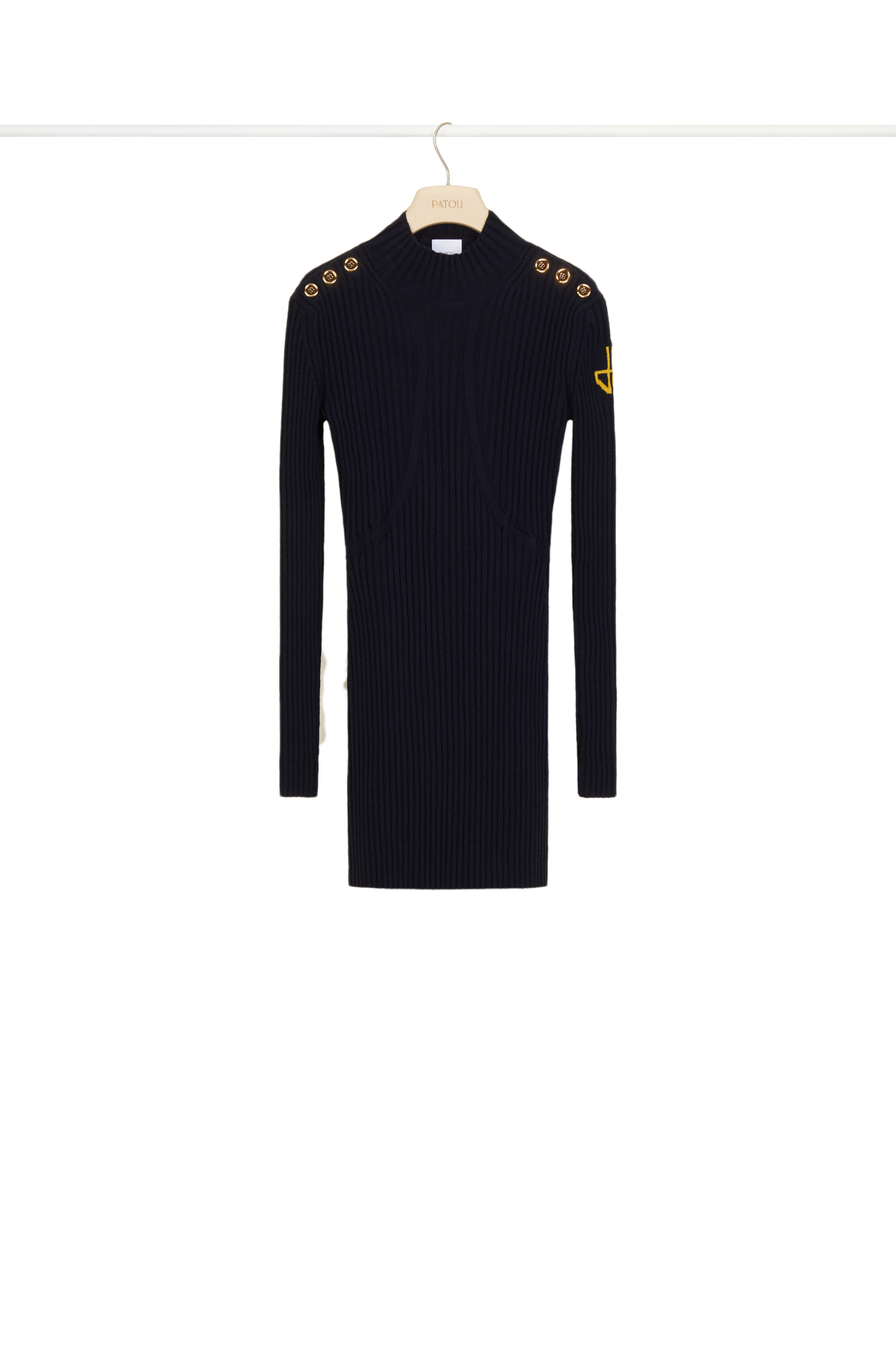Robe en maille à découpes - Bleu Marine et Noir