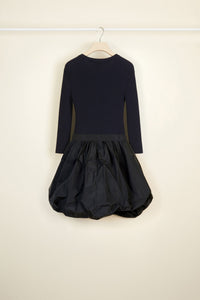 Robe Bi-matière - Bleu Marine