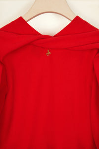 Pull en laine à col twisté - Rouge