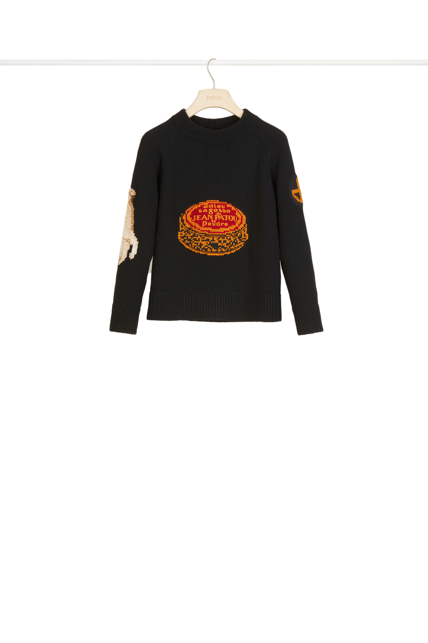 Pull en jacquard brodé - Noir