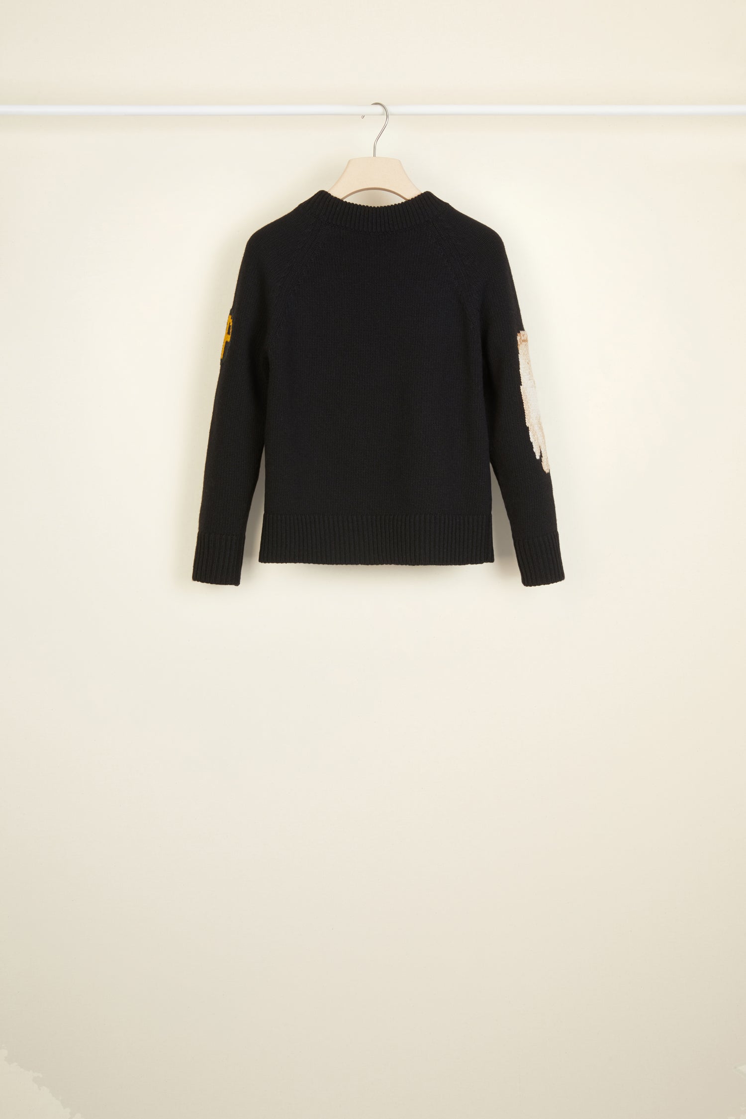 Pull en jacquard brodé - Noir