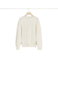 Pull en laine à motifs 3D - Crème